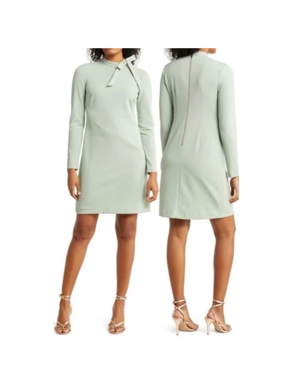 Calvin Klein Light Green Long Sleeved Pencil Dress • 2